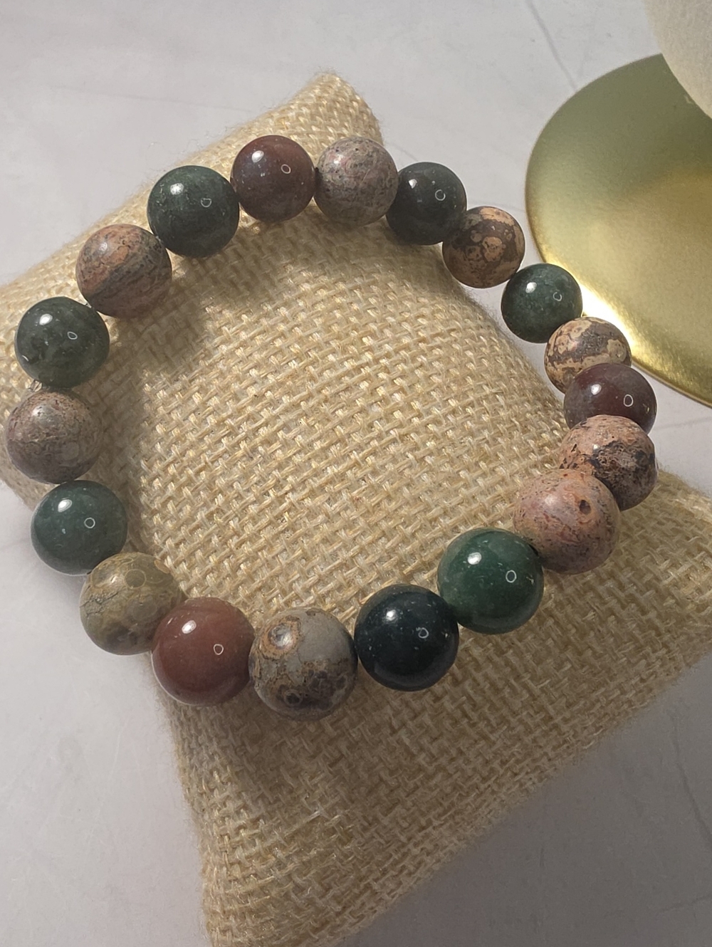 Multi-Color Natural Stone Bead Stretch Bracelet - Women Jewelry